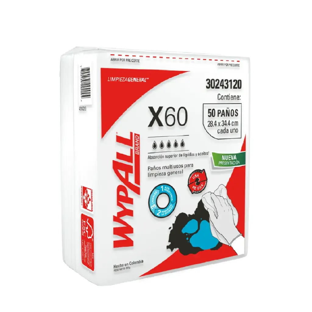 Paños de Limpieza WypAll X60 - Paq. de 50 Paños - KCP