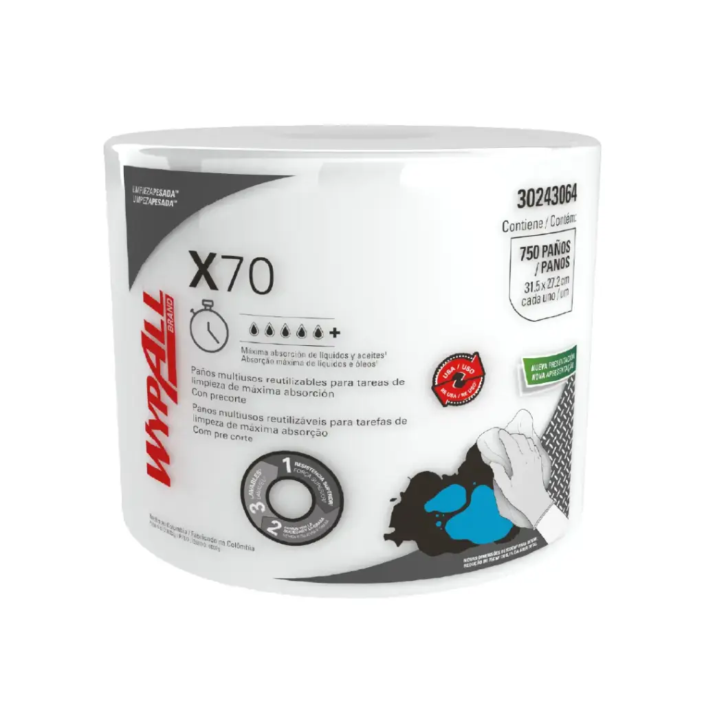 Paños de Limpieza WypAll X70 Jumbo Roll - Rollo de 750 Paños - KCP