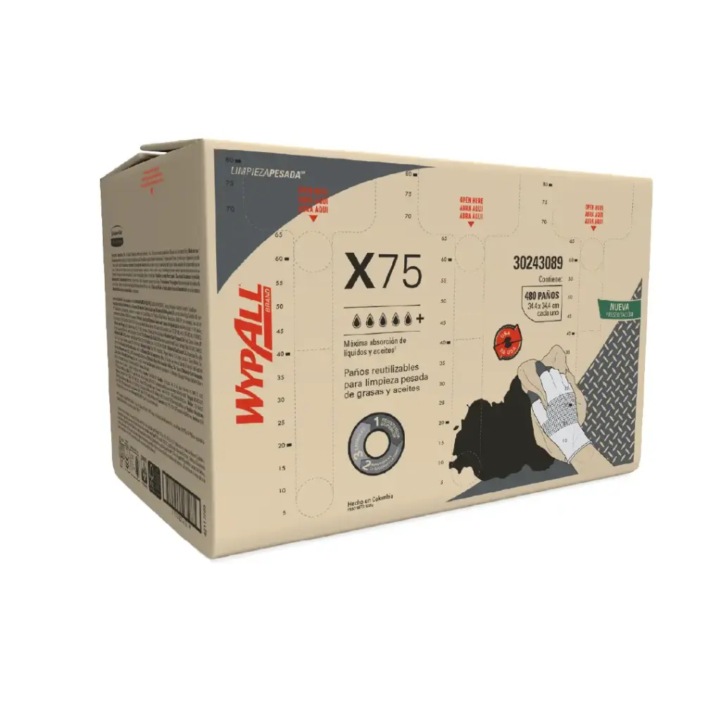 Paños de Limpieza WypAll X75 FuerzaMax - Caja de 480 Paños - KCP