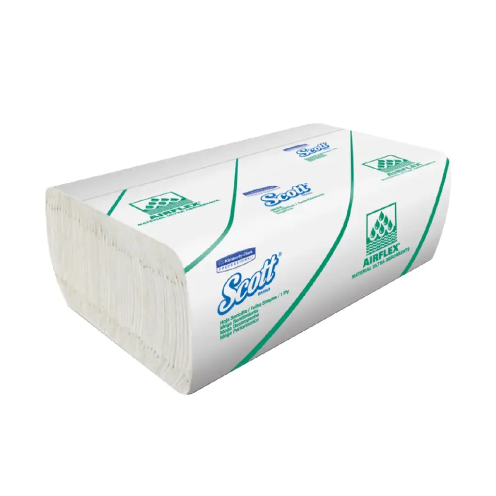 Papel Servilleta Interfoliada Food Service Eco - Blanco - Scott Essential Airflex - Caja de 15 Paq. x 200 Hojas - KCP