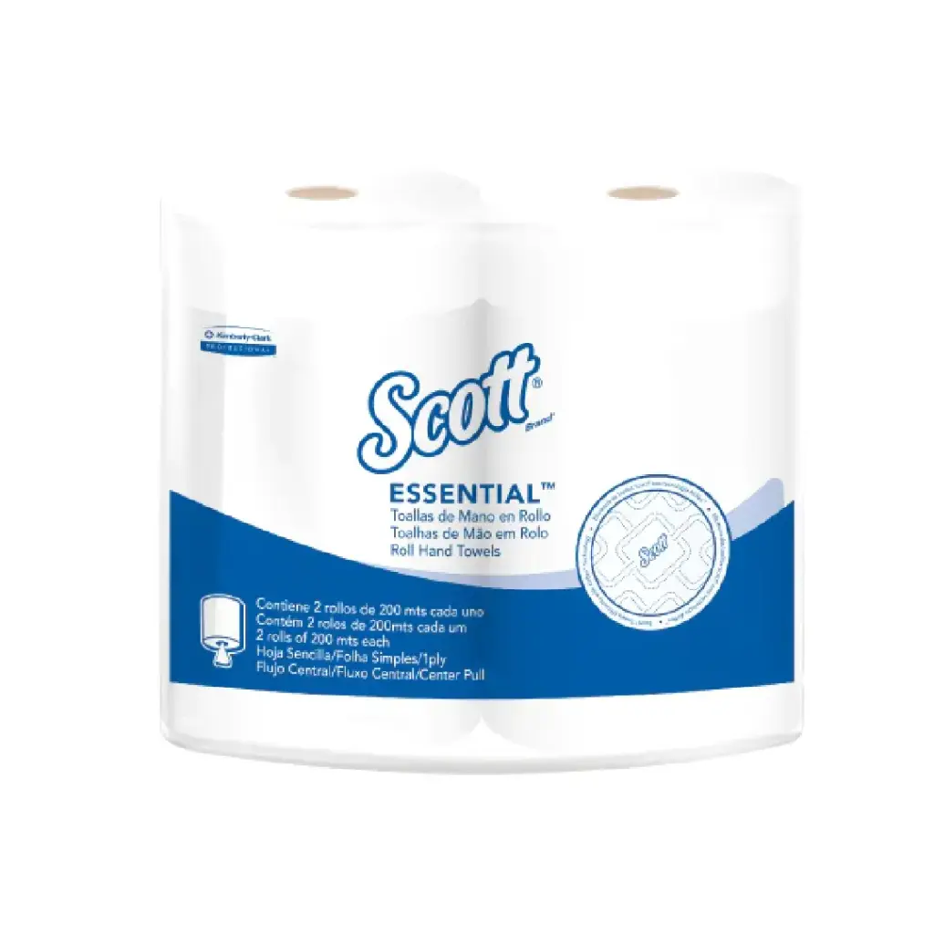 Papel Toalla de Manos - Blanco - Scott Essential Centerpull - Caja de 6 Rollos x 200 m - KCP