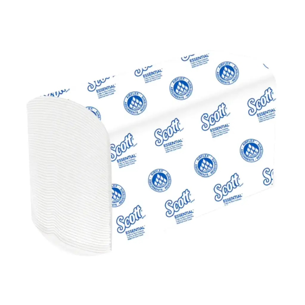 Papel Toalla de Manos Interfoliada - Blanco - Scott Basic Airflex - Caja de 24 Paq x 150 Hojas - KCP