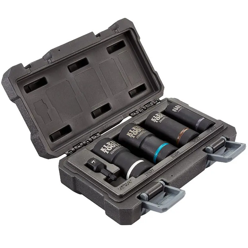 Juego de Socket de Impacto 2 en 1 de 12 Puntos - 5 Piezas en medida de 13mm a 32mm x 1/2" - Klein Tools