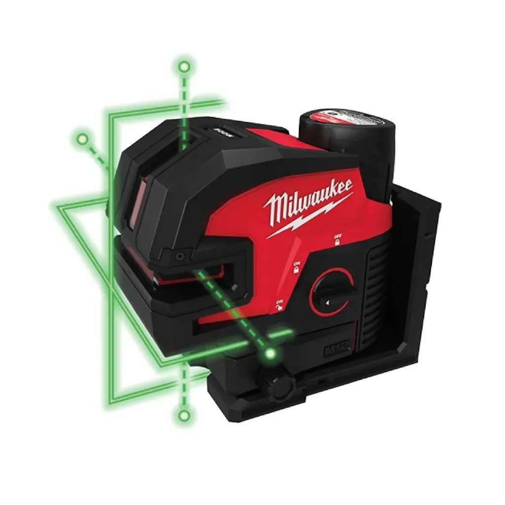 Nivel Laser Verde de Líneas Cruzadas y 4 Puntos M12 - Milwaukee