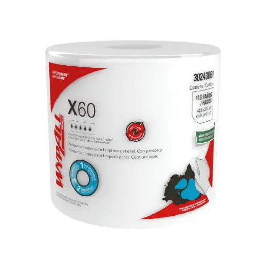 [KCP-30243061] Paños de Limpieza WypAll X60 Jumbo Roll - Blanco - Rollo de 416 Paños - KCP