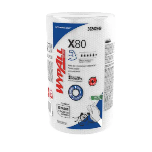 [KCP-30242849] Paños de Limpieza WypAll X80 Antibacterial - 6 Rollo de 80 Paños - KCP