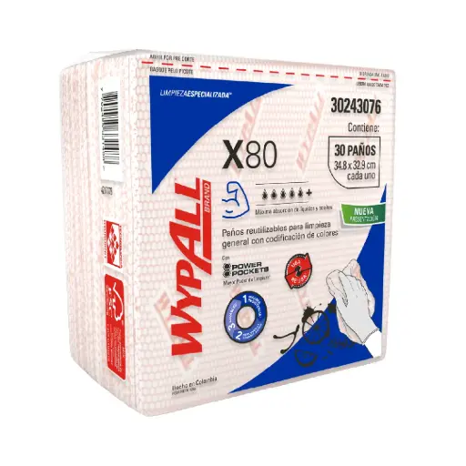 Paños de Limpieza WypAll X80 - Paq. de 30 Paños - KCP