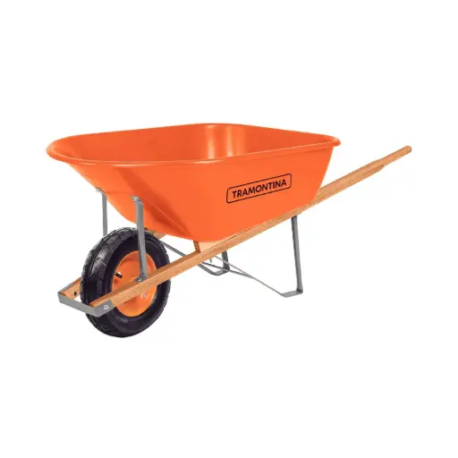 [77717/231] Carretilla Plastica de 55 L con Brazo de Madera - Tramontina