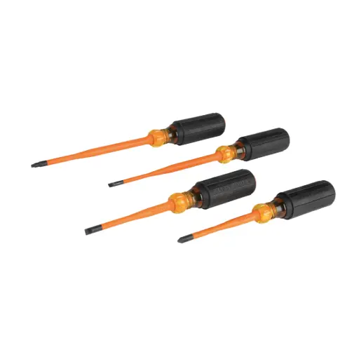 [KT-33734INS] Juego de Destornilladores de 4 Piezas Insuladas (1000 V) de Punta Phillips y Ranurada - Klein Tools