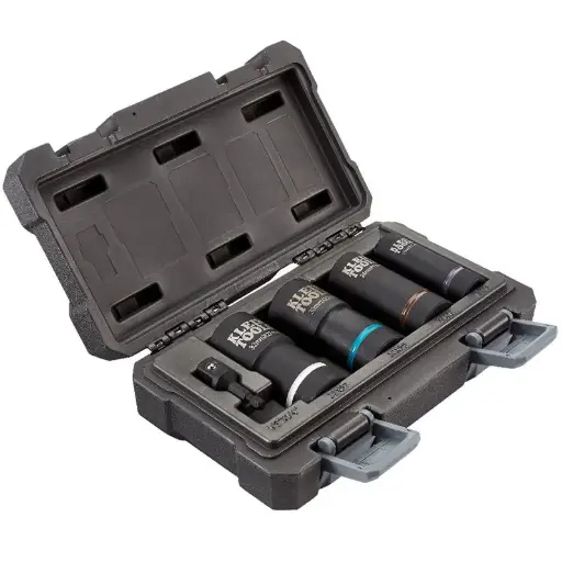 [KT-66050E] Juego de Socket de Impacto 2 en 1 de 12 Puntos - 5 Piezas en medida de 13mm a 32mm x 1/2" - Klein Tools