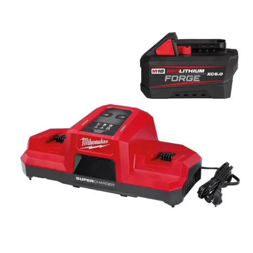 [48-59-1861] Kit de Bateria M18 RedLithium Forge XC 6.0 Ah y Super Cargador de Doble Compartimiento para M18 - Milwaukee